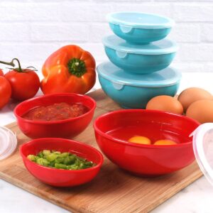 Hutzler Elliptical Set prep bowls, 2 oz, 4 oz, 8 oz, Turquoise, 3580
