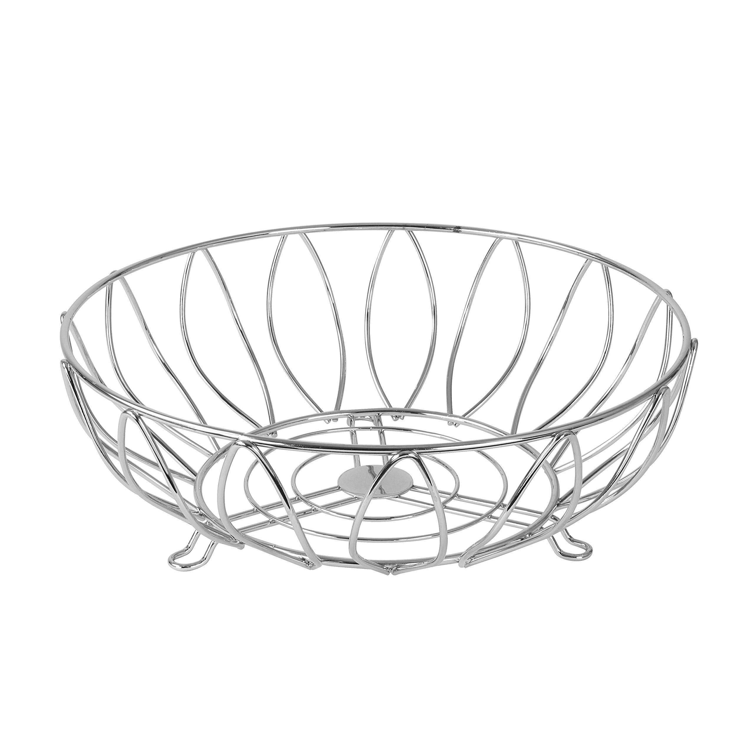 Spectrum Diversified Leaf Fruit Bowl, Chrome