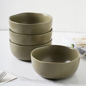 stone lain stoneware dish set, 4 bowls, tom - olive