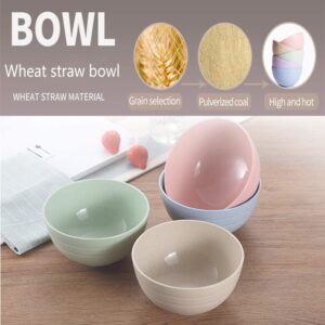 WSRYFDC Unbreakable Cereal Bowls - 24 Oz Natural Wheat Straw Bowls For Kitchen, Microwave & Dishwasher Use – Biodegradable bowl, Eco-friendly Tableware Noodle, Rice, Soup Bowls Set of 4