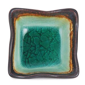 Happy Sales Green Kosui 2-3/4" Square Soy Sauce/Dipping Bowls (Set of 4), Turquoise