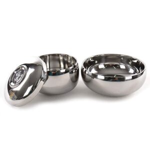 GARASANI Kitchen Tableware Stainless Steel Round Korean Traditional Rice Bowl With Lid Soup Bowl Set Vacuum Insulated Double Wall Metal Dinnerware