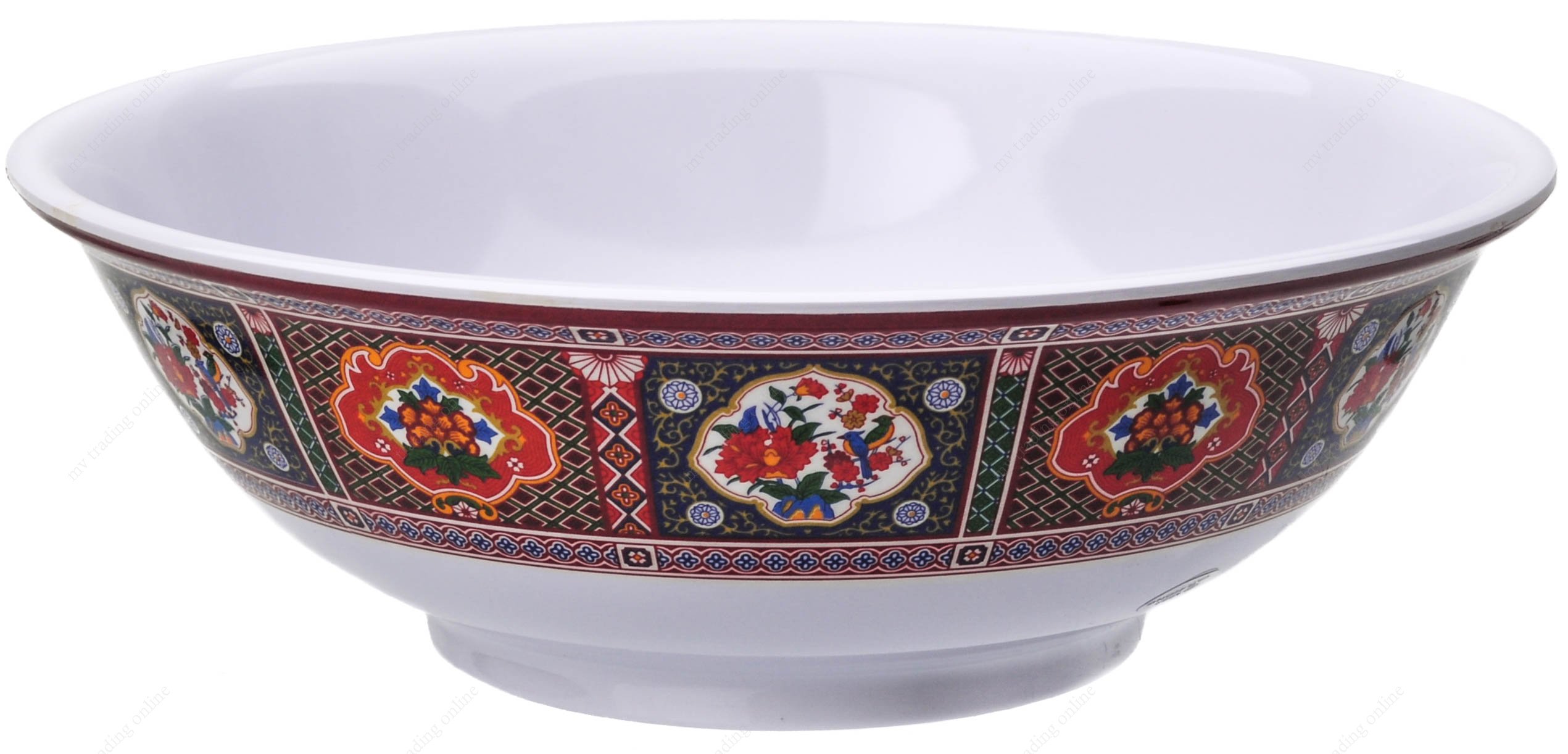 Melamine Oriental Pho Noodle Soup Bowl, 52 Ounce, Peacock Design, Set of 6