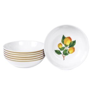 salad bowl - 6pcs melamine cereal bowls for daily use,soup bowls,durable and bpa free, dishwasher safe, lemon