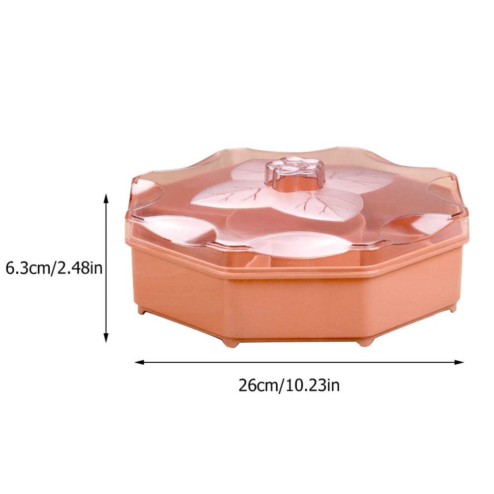 Cabilock Creative Flower Type Candy Box Plastic Snack Storage Tray Double-Layer Snacks Partition Manager Container Dried Fruit Plate for Home Wedding Christmas Party (Rose Red)