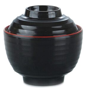 japanese melamine 味噌湯ボウル miso soup rice bowls with lid (b11894) ~ we pay your sales tax
