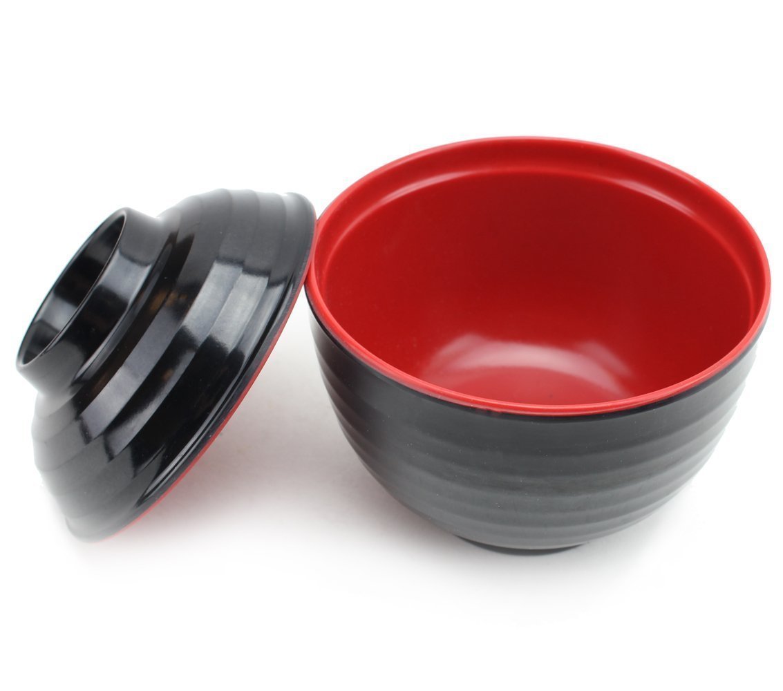 Japanese Melamine 味噌湯ボウル Miso Soup Rice Bowls With Lid (B11894) ~ We Pay Your Sales Tax