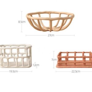 AVEEWA Nordic Resin Hollow Fruit Basket Living Room Coffee Table Creative Home Decoration Hotel and homestay Storage Decoration-C