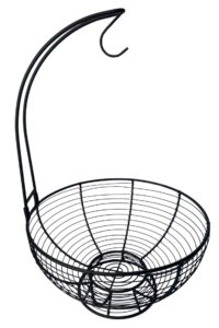 cuisinart stainless steel fruit basket with detachable banana hanger, matte black - perfect fruit storage basket with banana holder