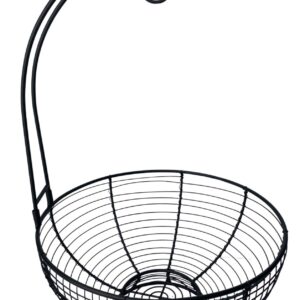 Cuisinart Stainless Steel Fruit Basket with Detachable Banana Hanger, Matte Black - Perfect Fruit Storage Basket with Banana Holder