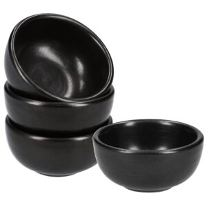makolo ceramic soy sauce dish small dipping bowls, 3 in, set of 4 (pastel red)