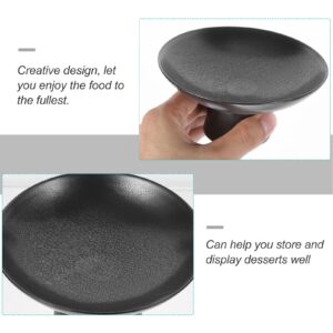 Mini Ceramic Fruit Bowl Cake Holder: Black Decorative Bowl for Jewelry or Kitchen Counter or Centerpiece Table Decor (12cm)