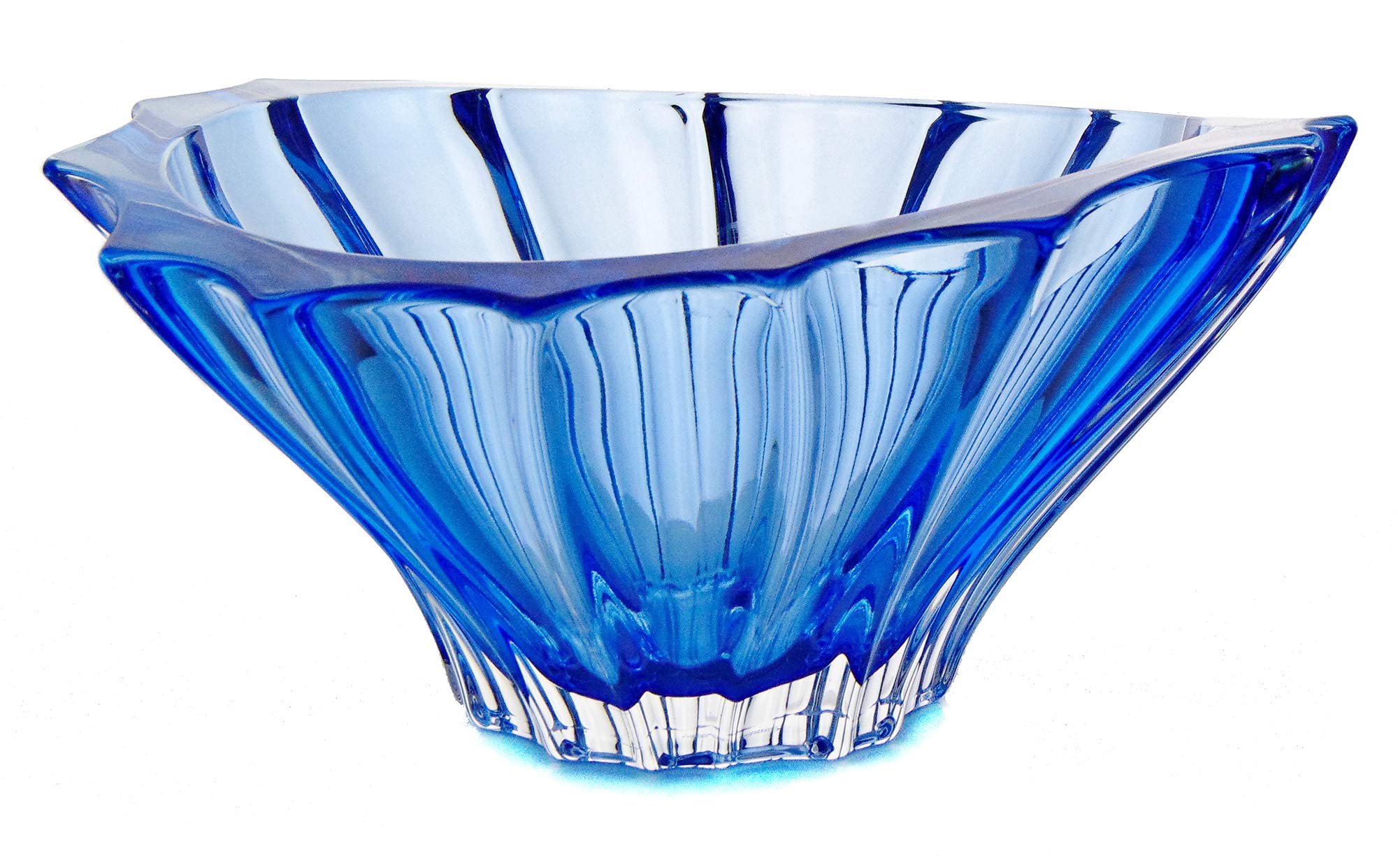 Aurum Crystal AU52291, 8.8" Plantica Candy Bowl, Blue Bohemian Fruit Bowl, Ice Cream Bowl