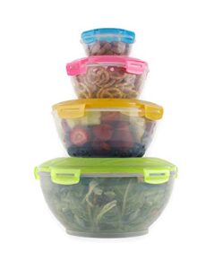 neoflam food storage plastic bowls with lid (8pc set)