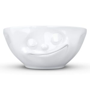 fiftyeight products tassen porcelain bowl, happy face edition, 11 oz. white (single bowl) medium bowl for soup cereal
