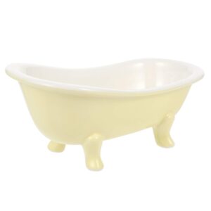 cabilock ceramic soap dish bathtub shape dessert bowl ceramic cocktail cups food serving bowl container wine ice cream cups cups appetizer bowls for home restaurant 200ml (yellow) marble fruit bowl