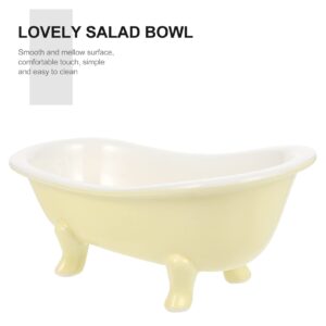 Cabilock Ceramic Soap Dish Bathtub Shape Dessert Bowl Ceramic Cocktail Cups Food Serving Bowl Container Wine Ice Cream Cups Cups Appetizer Bowls for Home Restaurant 200ml (Yellow) Marble Fruit Bowl