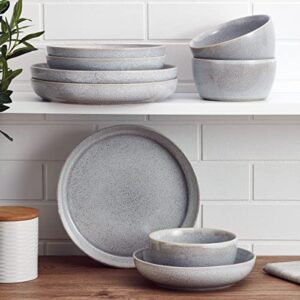 Mikasa Huxley 9 Piece Dinnerware Bowl Set, Service for 3, Grey