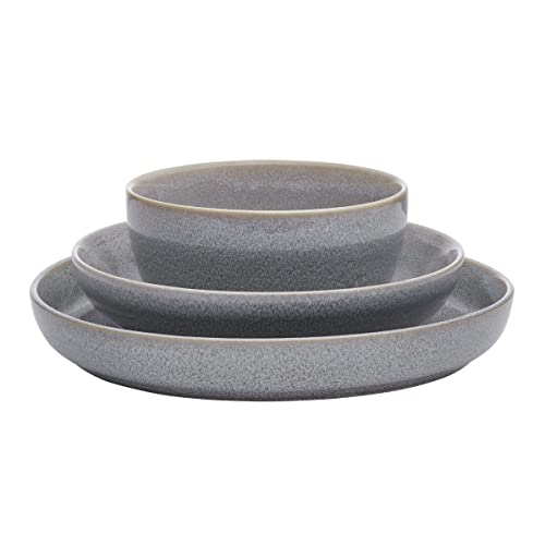 Mikasa Huxley 9 Piece Dinnerware Bowl Set, Service for 3, Grey