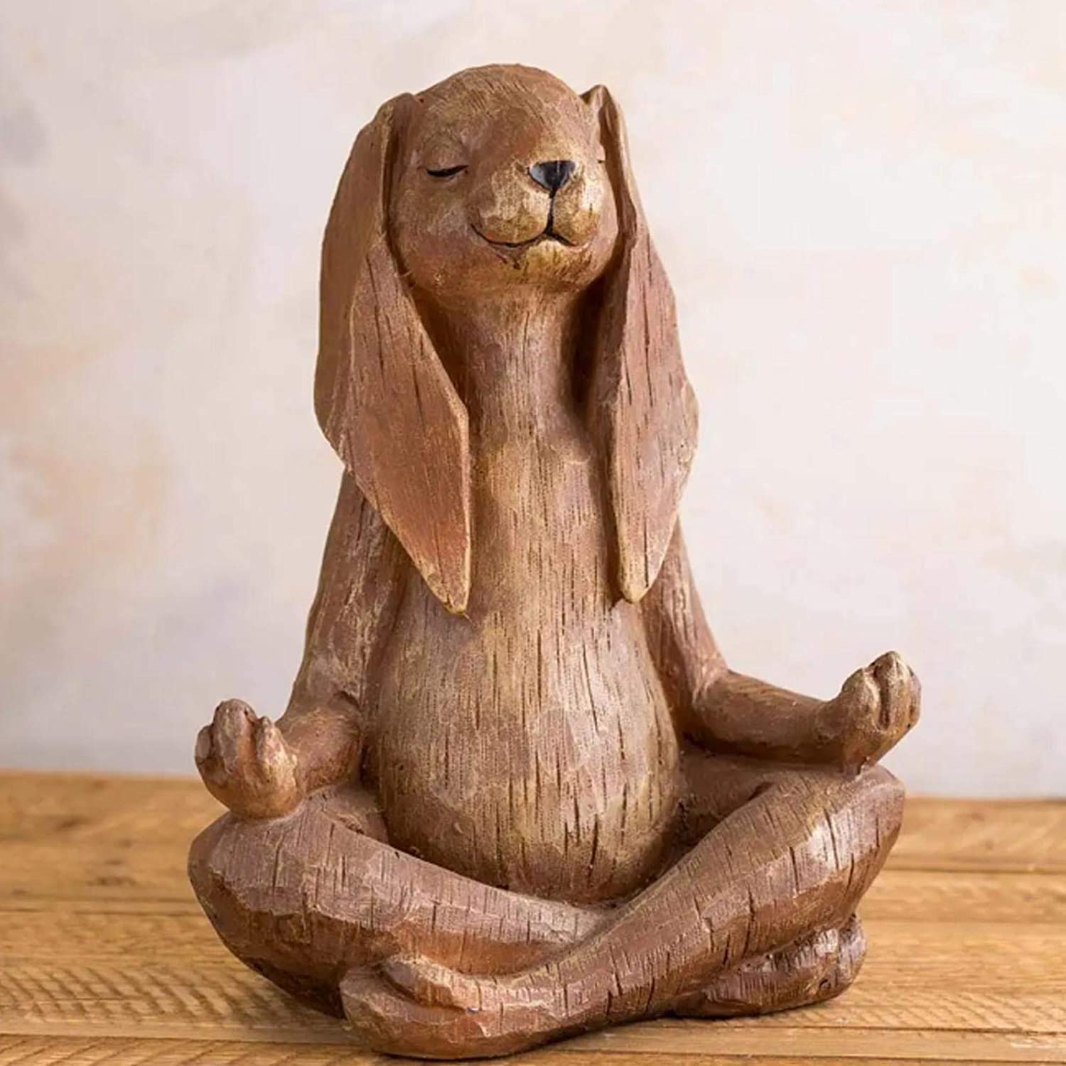 Trjgtas Garden Yoga Rabbit Meditating Rabbit Statue,Bunny Meditation Sculpture Decoration with Look of Carved Outdoor Animal Yard Porch Art