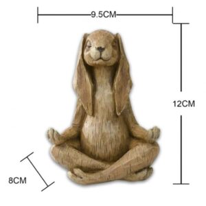 Trjgtas Garden Yoga Rabbit Meditating Rabbit Statue,Bunny Meditation Sculpture Decoration with Look of Carved Outdoor Animal Yard Porch Art