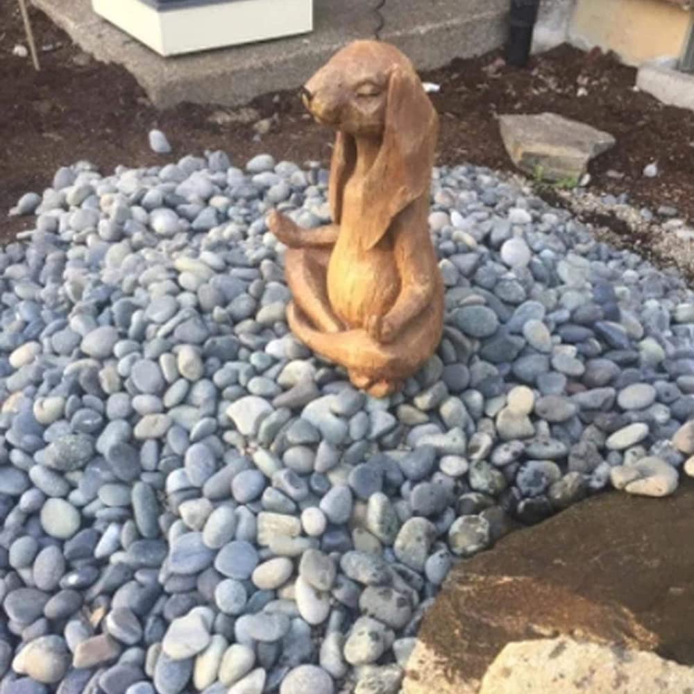 Trjgtas Garden Yoga Rabbit Meditating Rabbit Statue,Bunny Meditation Sculpture Decoration with Look of Carved Outdoor Animal Yard Porch Art