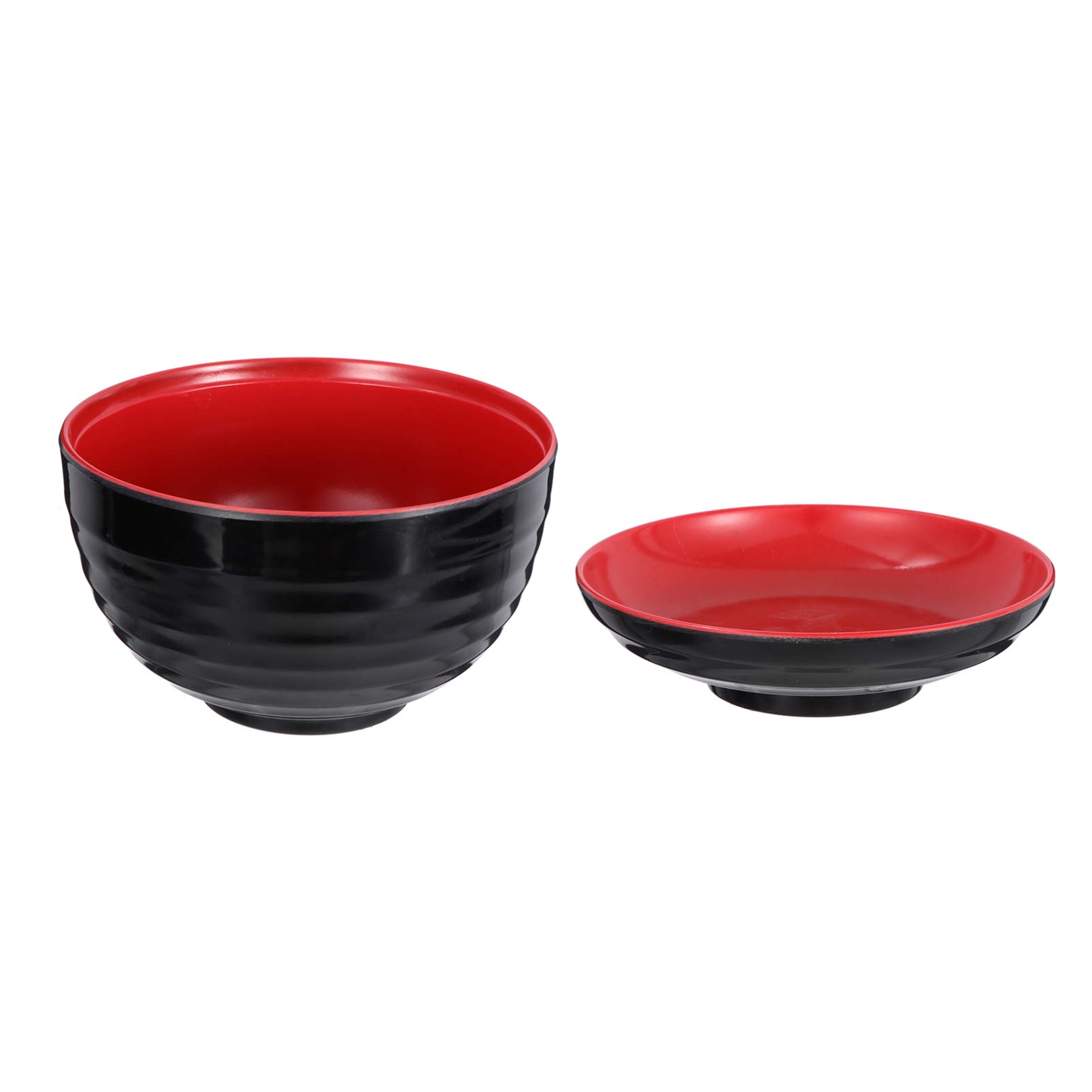 Hemoton Unbreakable Ramen Bowl Soup Bowl with Cover,Japanese Style Melamine Ramen Bowls Large Noodle Bowl for Salad Miso Udon Soup Noodles Rice or Asian Food