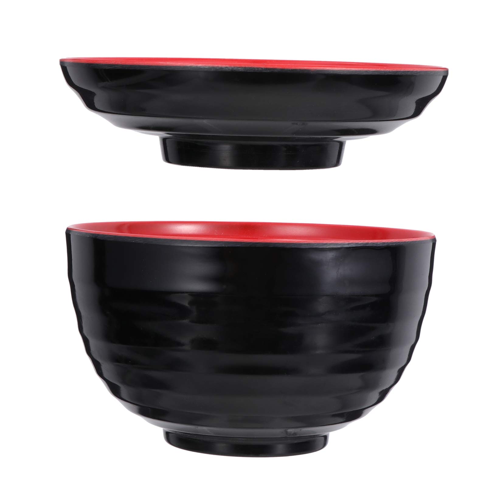 Hemoton Unbreakable Ramen Bowl Soup Bowl with Cover,Japanese Style Melamine Ramen Bowls Large Noodle Bowl for Salad Miso Udon Soup Noodles Rice or Asian Food