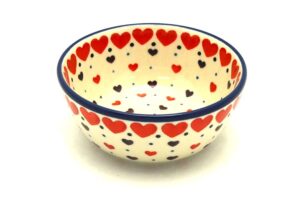 polish pottery bowl - ice cream/dessert - love struck