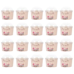 cabilock bowls container 50 sets disposable yogurt bowl paper ice cream cups bowls lidded cake cake