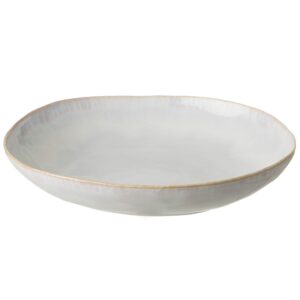 costa nova ceramic stoneware 15'' pasta serving bowl - brisa collection, sal (white) | microwave & dishwasher safe dinnerware | food safe glazing | restaurant quality tableware