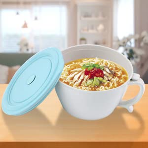 GMAEURL Microwave Ramen Cooker Bowl With Lids Instant Ramen Noodle Bowl With Phone Holder- 40 Oz Large Bpa Free/Food Grade For Office College Dorm Room Instant Cooking Dishwasher Safe