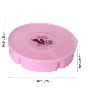 Kichvoe Nut Tray 2pcs Candy and Nut Serving Container 6 Compartment Serving Trays Snack Plate Appetizer Tray Veggie Fruit Platters with Lid for Home Party Random Color Decorative Tray