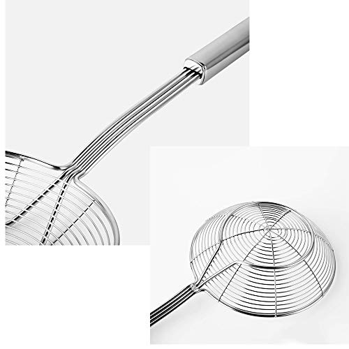 TENTA TENTA KITCHEN Solid Stainless Steel Spider Strainer Skimmer Ladle for Cooking and Frying, Kitchen Utensils Wire Strainer Pasta Strainer Spoon. (7 inch 1pc)