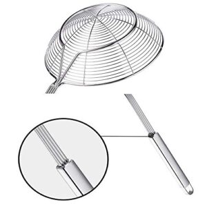 TENTA TENTA KITCHEN Solid Stainless Steel Spider Strainer Skimmer Ladle for Cooking and Frying, Kitchen Utensils Wire Strainer Pasta Strainer Spoon. (7 inch 1pc)