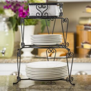 Tablecraft Farmhouse Collection 3-Piece Stackable Buffet Server ,, Black