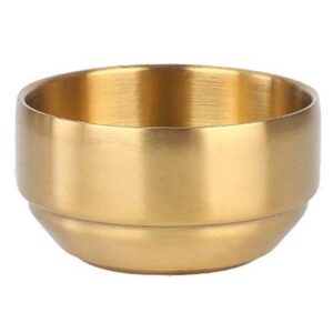 chdhaltd stainless steel bowls double-walled insulated soup bowls,rice cereal ice cream noodles snacks soup bowls for kids children(s-no lid,gold)