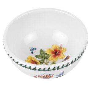 portmeirion exotic botanic garden 5.5” individual fruit salad bowl with hawaiian hibiscus motif | dishwasher, microwave, and oven safe | for cereal, breakfast, or dessert | made in england
