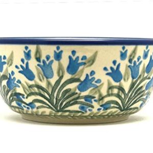 Polish Pottery Bowl - Ice Cream/Dessert - Blue Bells