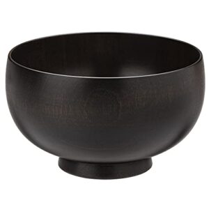 Yamanaka Lacquerware Shirasagi Woodworking Soup Bowl, Shirasagi Bowl, S, Approx. 3.9 inches (10 cm), Cherry Blossom, Jet Black, Made in Japan