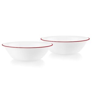 corelle style chip resistant 2qt (1.9l) rimmed bowl red 2-pack