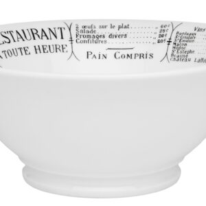 Pillivuyt Brasserie 2-1/2 Cup Porcelain Footed Salad Bowl