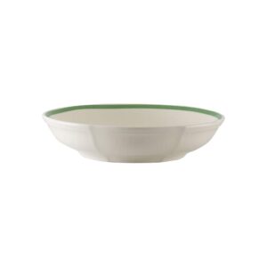 villeroy & boch french garden green line pasta bowl, 9.25 in/37 oz, premium porcelain, white/green