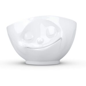 fiftyeight products tassen porcelain bowl, happy face edition, 16 oz. white, (single bowl) for serving cereal, soup
