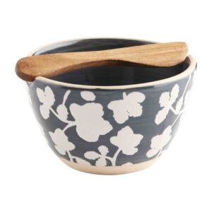 mud pie pinehill dip bowl set, 5.25" x 3.25", blue