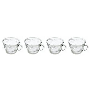 anchor hocking savannah coffee tea punch bowl cups ~ set of 4 ~ clear