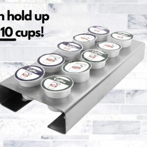 Polar Whale Brushed Stainless Steel Coffee Pod Organizer Storage Tray Counter Stand or Wall Mount Compatible with Keurig K-Cup KCup for Kitchen Home Office Waterproof 19 x 14.5 Inches Holds 48