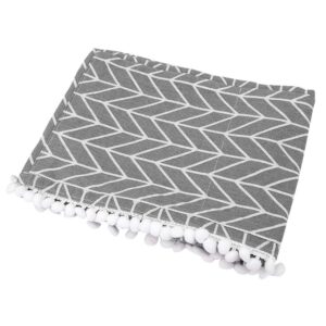 Fridge Dust Cover Multi-Purpose Washing Machine Cotton Linen Top Cover with Side Storage Pockets-Grey White Stripes(51x21inch)