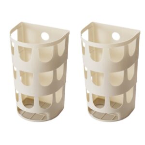 2pcs storing capacity wall bathroom mount dispenser grocery holder saver for bag paper shopping tissue restaurant holderkhaki container x. khaki x.in trash with bags storage holes