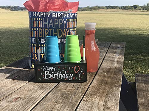 Elvonis Black Double Solo Cup Holder with Marker Slot - “Mark Your Cup and Drink Up” Cup Organizer and Dispenser with Erasable Chalkboard.